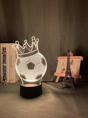 Crowned Soccer Ball Nightlight iLightBox 3D™ Lamp - iLightBox 3D®