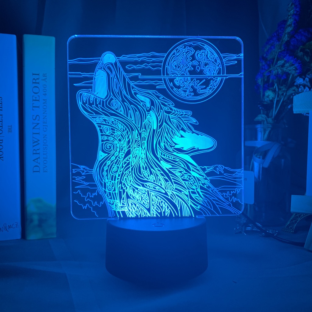 Moon Wolf Nightlight iLightBox 3D™ Lamp