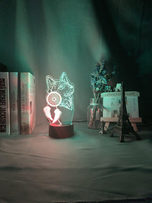 Dreamcatcher Wolf Nightlight iLightBox 3D™ Lamp - iLightBox 3D®