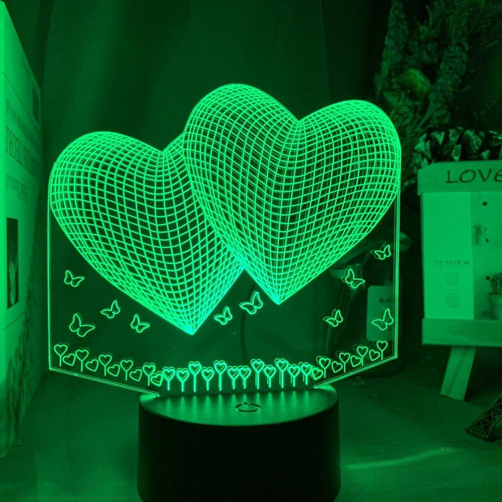 Hearts Hologram Nightlight iLightBox 3D™ Lamp - iLightBox 3D®