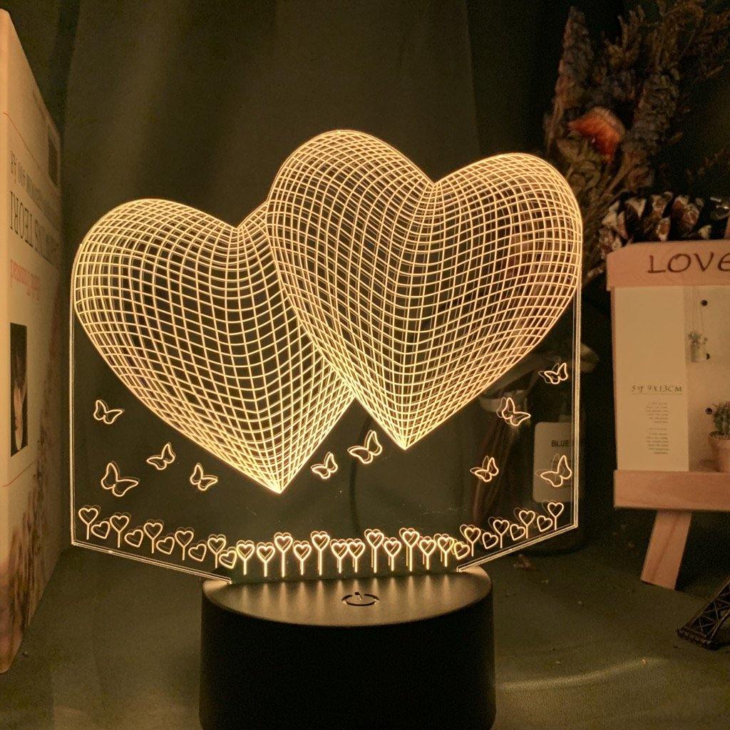 Hearts Hologram Nightlight iLightBox 3D™ Lamp - iLightBox 3D®