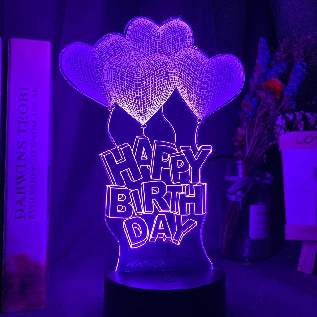 Happy Birthday Nightlight iLightBox 3D™ Lamp - iLightBox 3D®